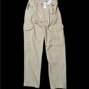 American Eagle Outfitters Beige Straight Leg Cargo Pants